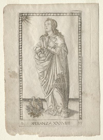 Hoffnung aus den Tarocchi, Serie B: Kosmische Prinzipien & Tugenden, Nr. 39 von Master of the E Series Tarocchi