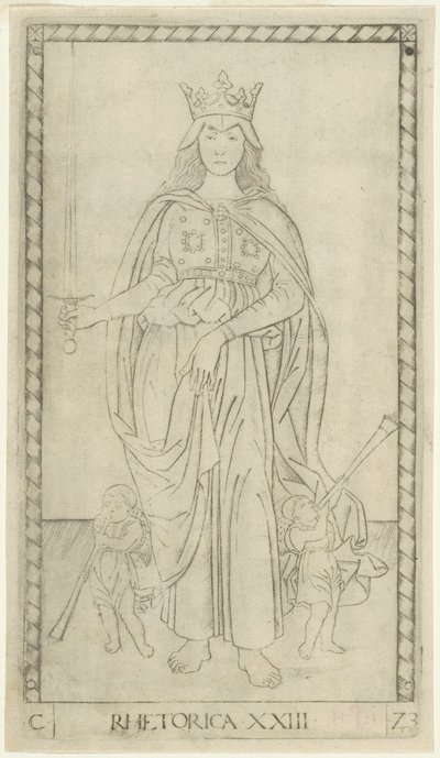 Rhetorik, Tafel 23 aus Kunst und Wissenschaft von Master of the E Series Tarocchi