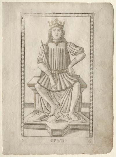 Der König aus dem Tarocchi, Serie E: Bedingungen des Menschen, Nr. 8, vor 1467 von Master of the E Series Tarocchi