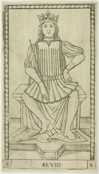 Der König, Platte acht aus Die Ränge und Bedingungen der Menschen von Master of the E Series Tarocchi