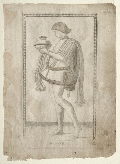 Der Diener aus dem Tarocchi, Serie E: Bedingungen des Menschen, Nr. 2, vor 1467 von Master of the E Series Tarocchi