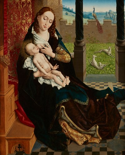 Stillende Madonna von Master of the Embroidered Foliage