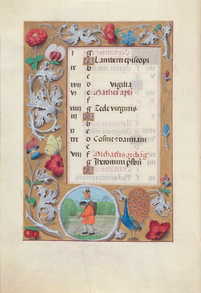 Stundenbuch der Königin Isabella der Katholischen, Königin von Spanien: Fol. 10v, September, um 1500 von Master of the First Prayerbook of Maximillian