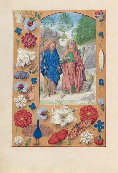 Stundenbuch der Königin Isabella der Katholischen, Königin von Spanien: Fol. 175v, Heilige Philipp & Jakobus von Master of the First Prayerbook of Maximillian