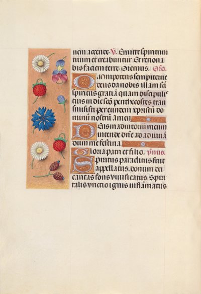 Stundenbuch der Königin Isabella der Katholischen, Königin von Spanien: Fol. 34v, um 1500 von Master of the First Prayerbook of Maximillian