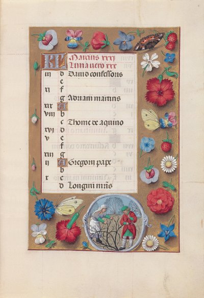Stundenbuch der Königin Isabella der Katholischen, Königin von Spanien: Fol. 4r, März, ca. 1500 von Master of the First Prayerbook of Maximillian