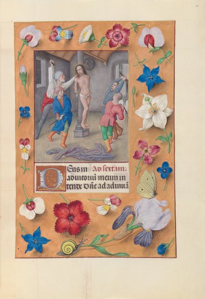 Stundenbuch der Königin Isabella die Katholische, Königin von Spanien: Fol. 66r, Geißelung, ca. 1500 von Master of the First Prayerbook of Maximillian