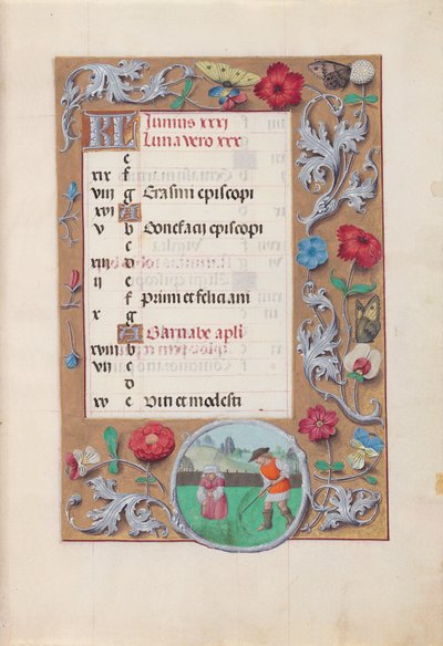 Stundenbuch der Königin Isabella der Katholischen, Königin von Spanien: Fol. 7r, Juni von Master of the First Prayerbook of Maximillian