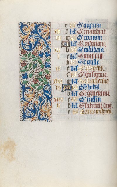 Stundenbuch Gebrauch von Rouen: fol. 11v, um 1470 von Master of the Geneva Latini