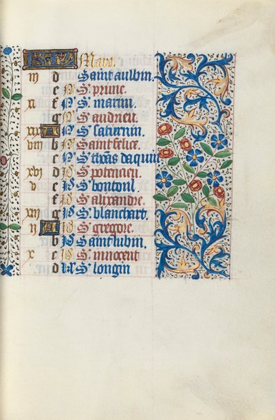 Stundenbuch Gebrauch von Rouen: fol. 3r, ca. 1470 von Master of the Geneva Latini
