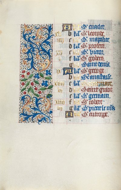 Stundenbuch Gebrauch von Rouen: fol. 4v, um 1470 von Master of the Geneva Latini