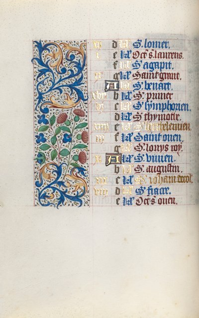 Stundenbuch Gebrauch von Rouen: fol. 8v, ca. 1470 von Master of the Geneva Latini