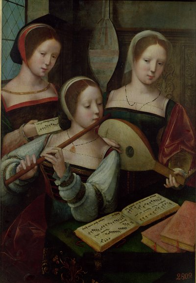 Drei Musiker von Master of the Half Figures