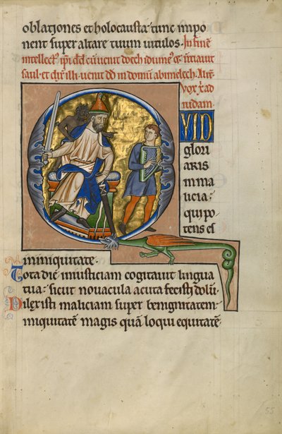 Initiale Q: David vor Saul von Master of the Ingeborg Psalter