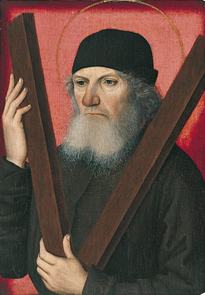 Porträt eines Mannes als heiliger Andreas von Master of the Magdalen Legend