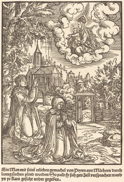 Ein Mann mit seiner ehelichen Gemahlin von Master of the Miracles of Mariazell
