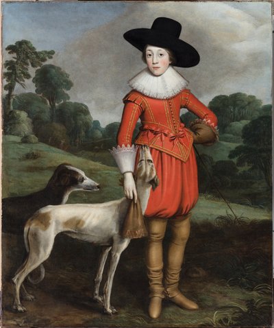 Porträt von Wilhelm II., Prinz von Oranien, als Junge von Master of the Monteviot Boy in Red