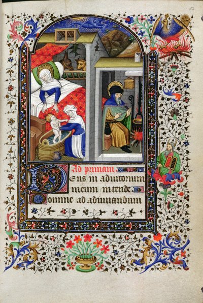 Geburt Christi, aus einem Stundenbuch, Paris, ca. 1435 von Master of the Munich Golden Legend