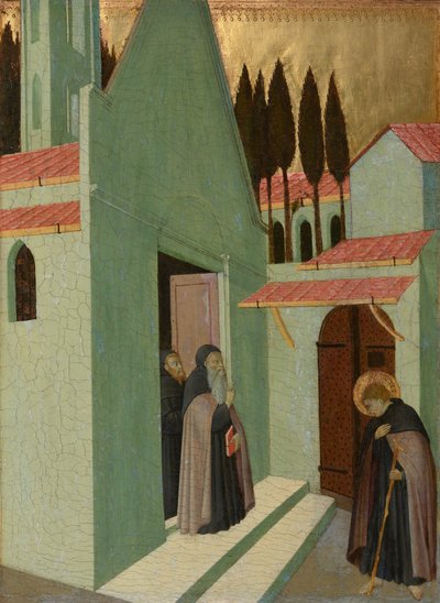 Der heilige Antonius verlässt sein Kloster von Master of the Osservanza