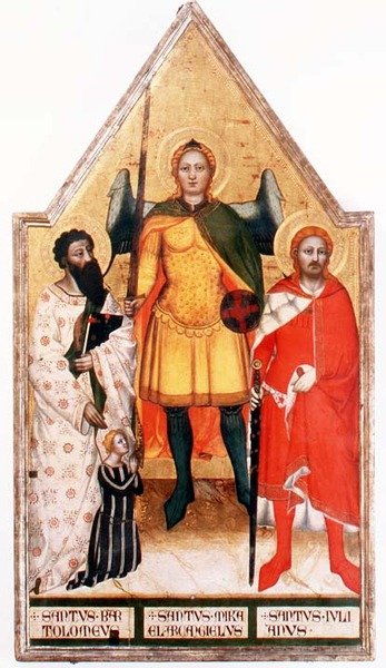 St. Michael der Erzengel mit St. Bartholomäus und St. Julian von Master of the Rinuccini Chapel