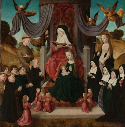 Jungfrau und Kind mit der heiligen Anna und den Heiligen Franziskus und Lidwina, mit Stiftern (Anna Selbdritt) von Master of the Saint John Panels
