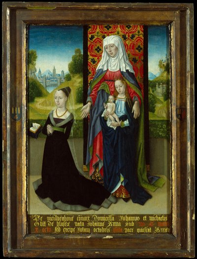 Jungfrau und Kind mit der Heiligen Anna, die Anna van Nieuwenhove präsentiert, 1479-82 von Master of the Saint Ursula Legend