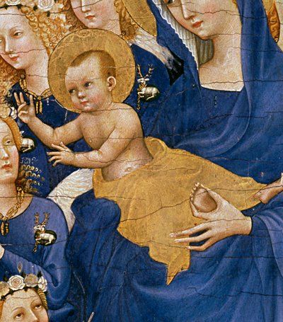 Jungfrau und Kind, ca. 1395-99 (Detail) von Master of the Wilton Diptych