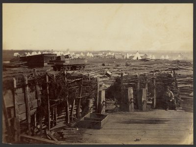 Befestigungen, Manassas, besetzt von der 13. Mass. von Mathew B. Brady