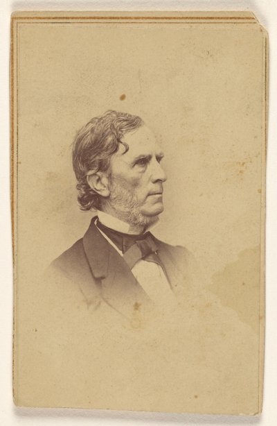 [Unbekannter Mann mit ergrauendem Bart, ohne Schnurrbart, im Profil, im Vignettenstil gedruckt] von Mathew B. Brady