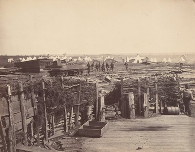 Befestigungen, Manassas, besetzt von der 13. Mass., 1862 von Mathew Brady