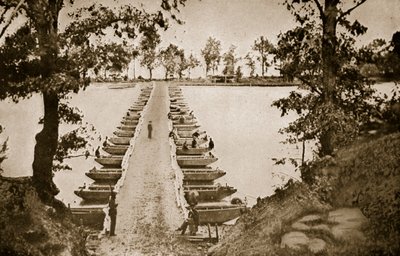 Pontoonbrücke bei Deep Bottom am James von Mathew B. Brady