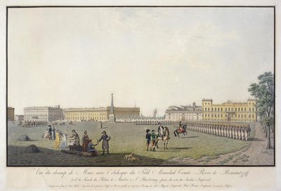 Ansicht des Marsfeldes und des Marmorpalastes in Sankt Petersburg, 1804 von Mathias Gabriel Lory