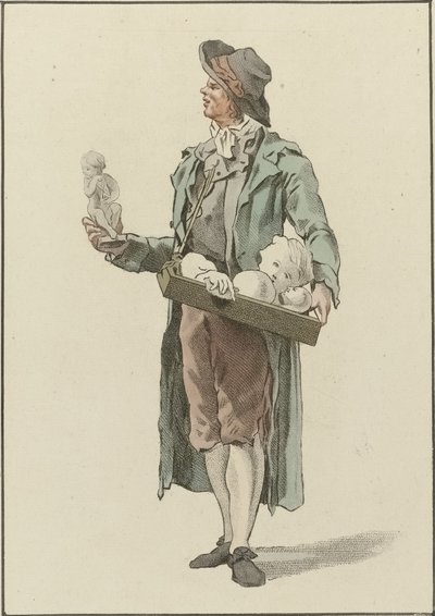 Straßenverkäufer mit Gipsfiguren von Mathias de Sallieth