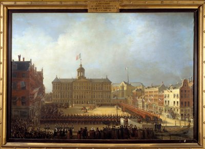 Ankunft von Napoleon I. am Place Royale in Amsterdam am 15.10.1811 von Mathieu Ignace van Bree