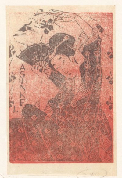Werbekarte von A. Sinkel mit japanischer Frau von Mathieu Lauweriks