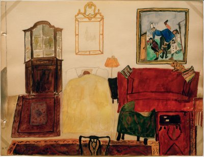 Mathilde Beckmann schlafend im Wohnzimmer von Mathilde Beckmann