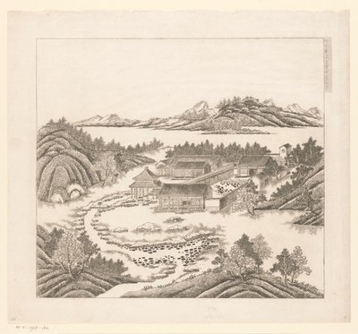 Ansicht eines Teils des kaiserlichen Sommerpalastes in Chengde (Jehol) in China von Matteo Ripa