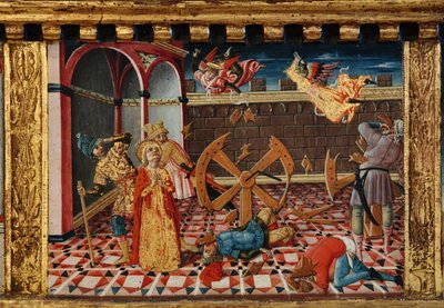 Madonna mit Kind und den Heiligen Jakobus, Augustinus, Bernhardin und Margarete, erste Jahrzehnte des 14. Jahrhunderts von Matteo di (c.1430 95) Giovanni