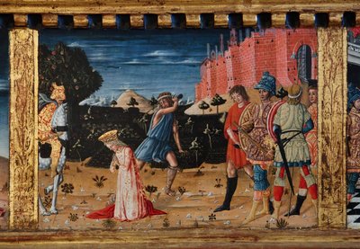 Madonna mit Kind und den Heiligen Jakobus, Augustinus, Bernhardin und Margarete, erste Jahrzehnte des 14. Jahrhunderts von Matteo di (c.1430 95) Giovanni