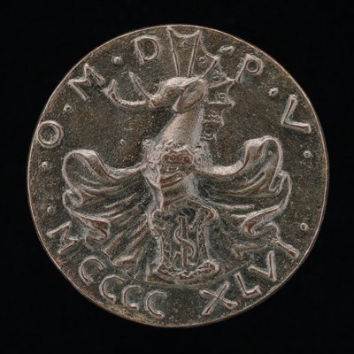 Schild, Helm, Elefantenkamm und Helmdecke [Rückseite], 1446 von Matteo di Andrea de Pasti