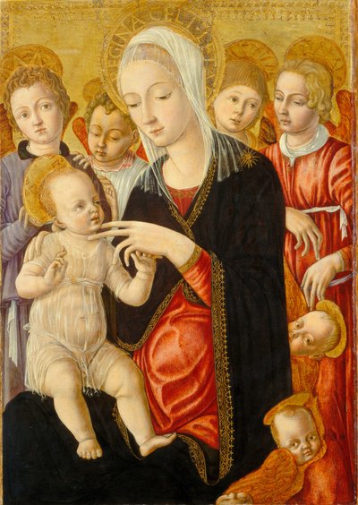 Madonna und Kind mit Engeln und Cherubim von Matteo di Giovanni