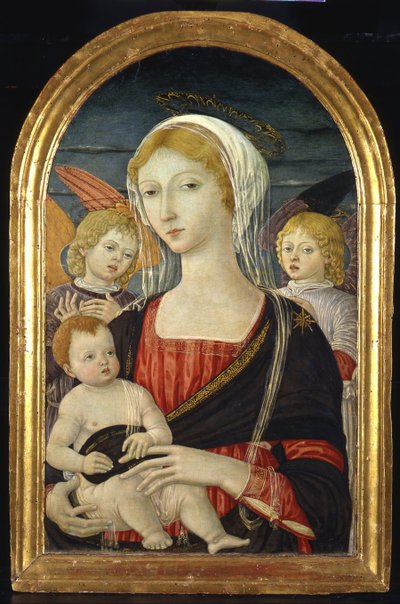 Madonna mit Kind und Engeln, ca. 1470 von Matteo di Giovanni