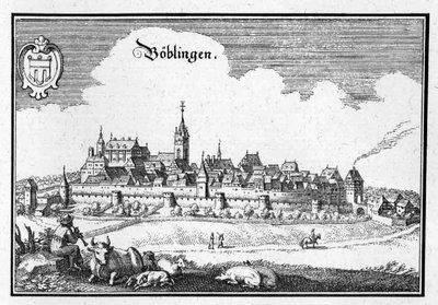 Böblingen - Auszug aus Topographia Sueviae (Schwaben) von Matthaus Merian