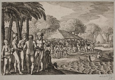 Über die Aufnahme der Holländer auf einer anderen Insel von Matthäus Merian d.Æ.