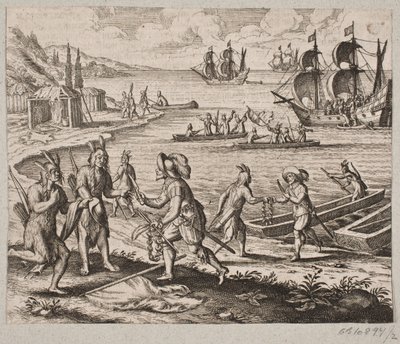 So wurde ein Naturhafen an die entsandten Engländer übergeben von Matthäus Merian d.Æ.