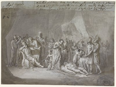 Der Leichnam des Patroklos in Achills Zelt beweint von Mattheus Ignatius van Bree