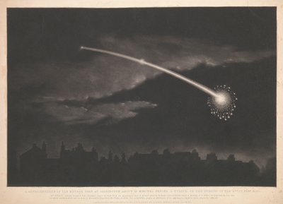 Eine Darstellung des Meteors, der etwa 12 Minuten vor 11 Uhr abends am 11. Februar 1850 in Paddington gesehen wurde von Matthew Cotes Wyatt