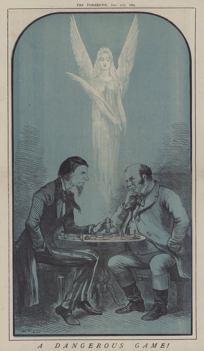 Ein gefährliches Spiel! (Farblithografie) von Matthew