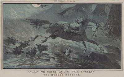 Wieder treibt er seine wilde Karriere voran! oder, Der moderne Mazeppa von Matthew