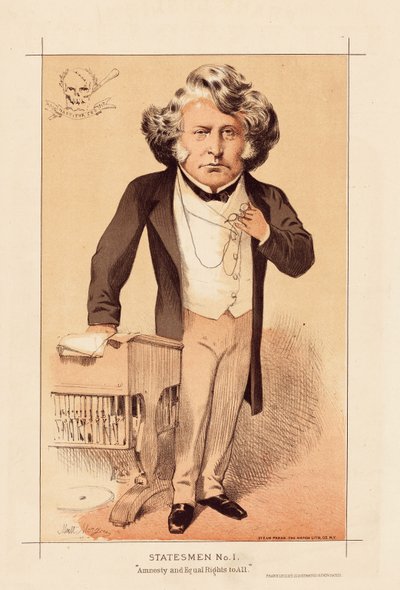 Staatsmann Nr. 1, Amnestie und gleiche Rechte für alle, veröffentlicht 1871 (Farblithografie) von Matthew